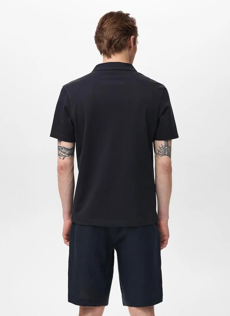 Mango Man Cotton piqué polo t-shirt